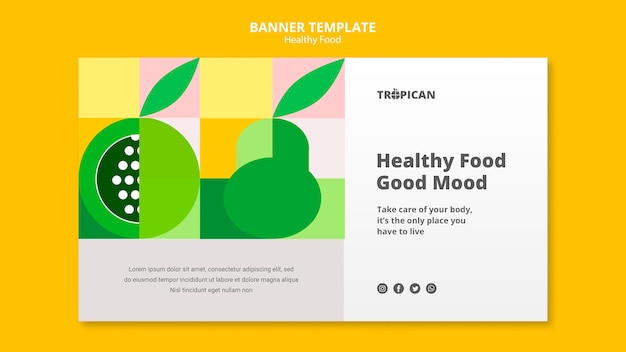 Healthy food banner template