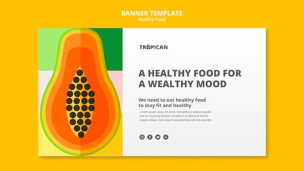 Free PSD healthy food banner template