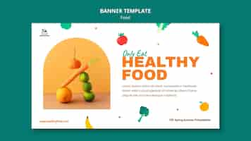 Free PSD healthy food banner template