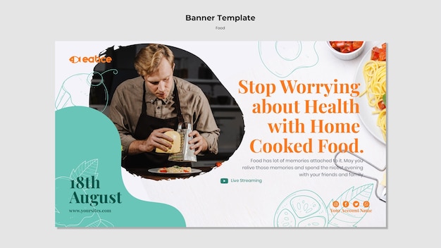 Healthy food banner template