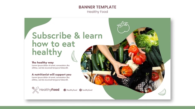 Free PSD healthy food banner template