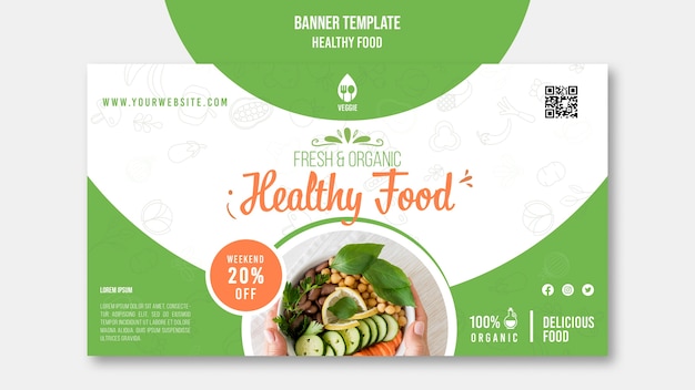 Free PSD healthy food banner template