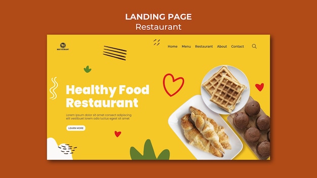 Free PSD healthy food breakfast landing page template