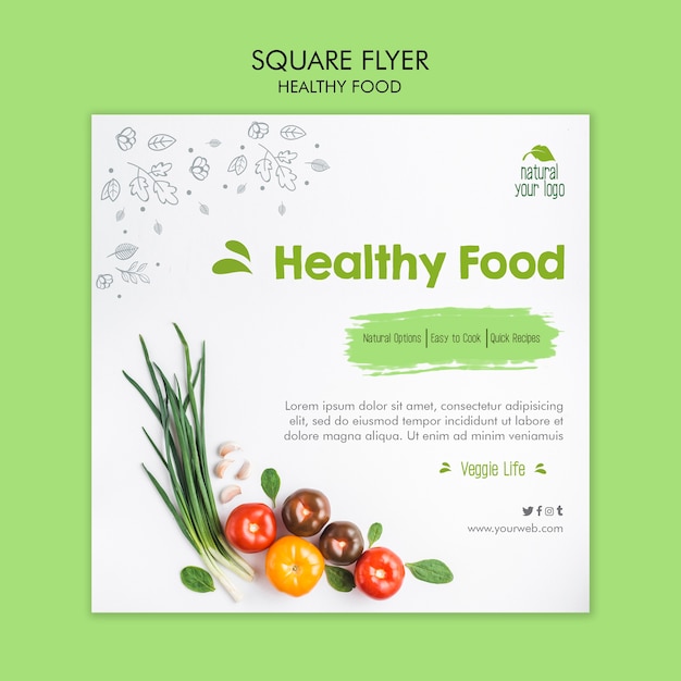 Healthy food flyer template design