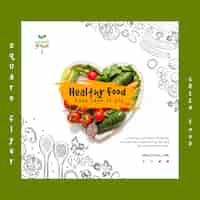 Free PSD healthy food flyer template with photo