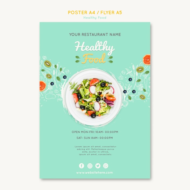 Healthy food flyer template