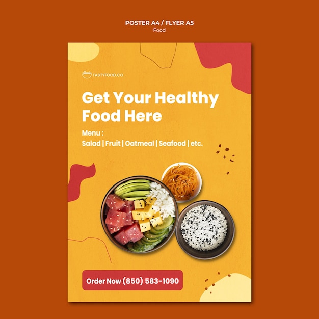 Healthy food flyer template