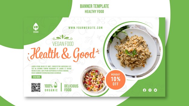 Healthy food horizontal banner