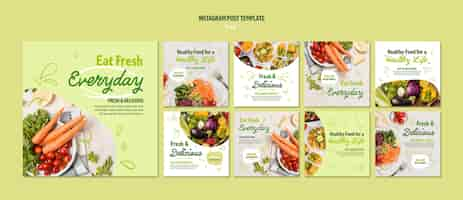 Free PSD healthy food instagram posts collection