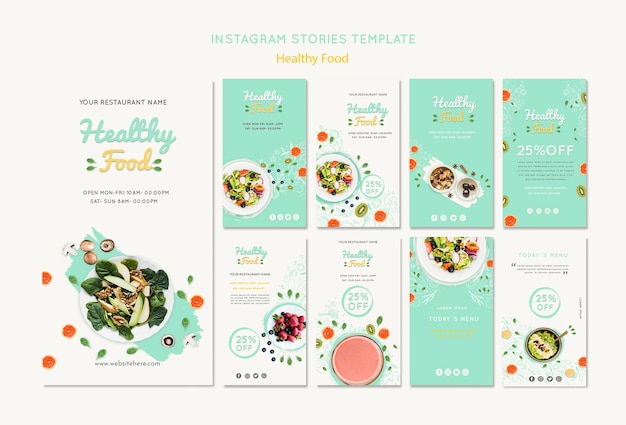 無料PSD 健康食品instagramストーリーテンプレート