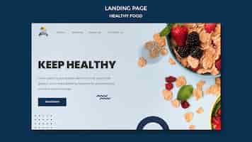 Free PSD healthy food landing page template
