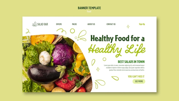 Free PSD healthy food landing page template