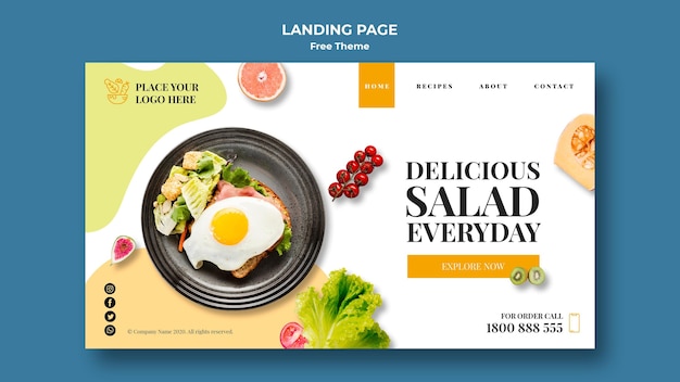 Healthy food landing page theme