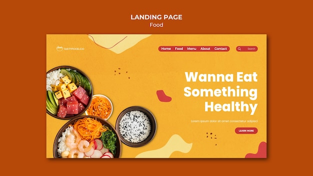 Free PSD healthy food landing page
