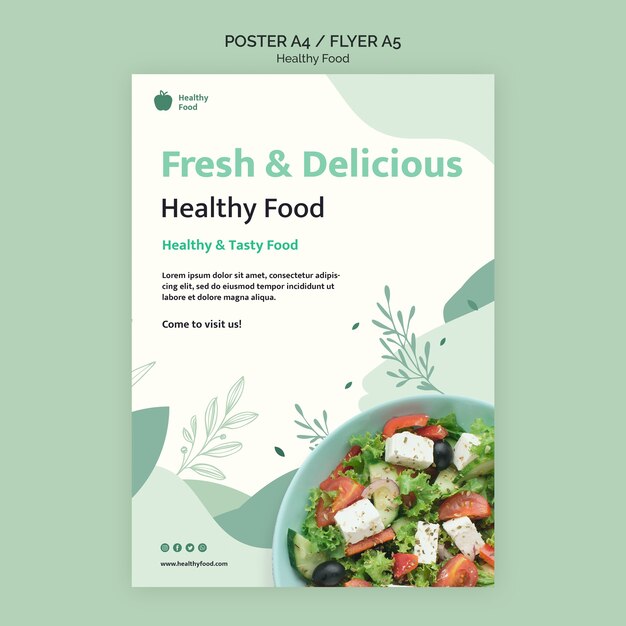 healthy food poster design template