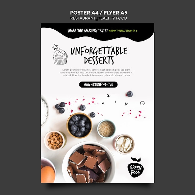 Free PSD healthy food poster template