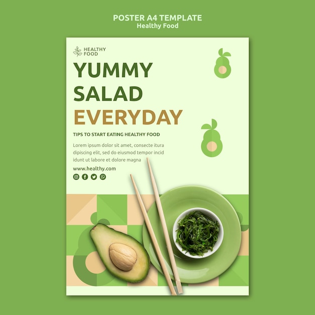 Free PSD healthy food poster template