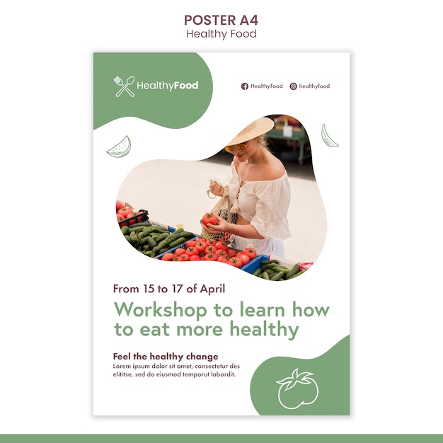 Healthy food poster template