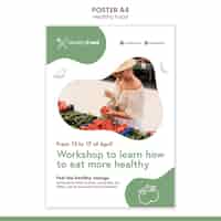 PSD gratuito modello di poster di cibo sano