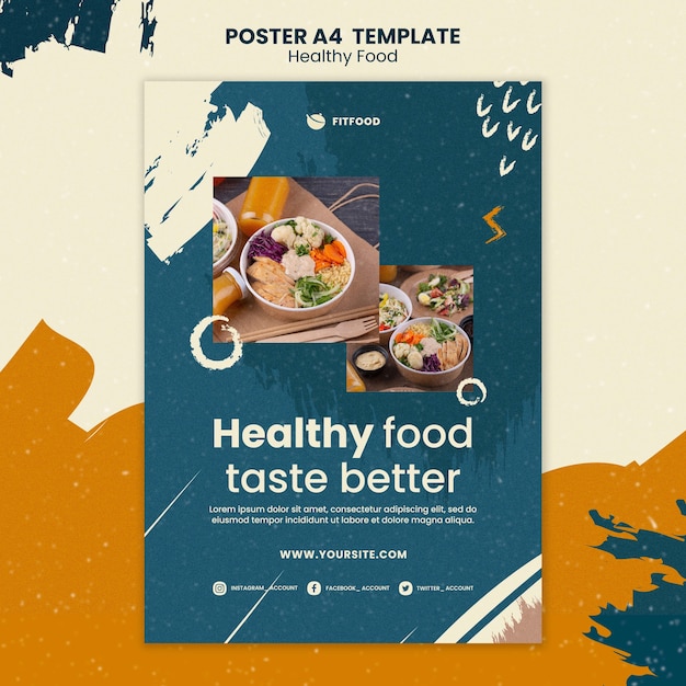 Unleash with Healthy Food Poster Template – Free PSD Download