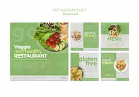 Free PSD healthy food restaurant instagram posts collection