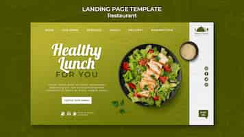 Free PSD healthy food restaurant landing page template