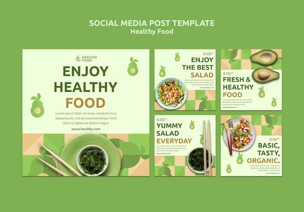 Free PSD healthy food social media post
