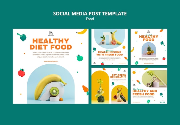 Healthy food social media posts