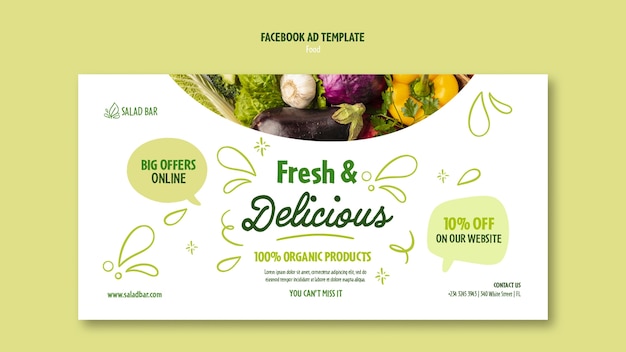 Healthy food social media promo template
