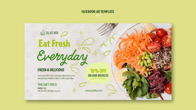 Healthy food social media promo template