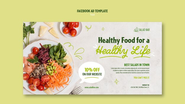 healthy food social media promo template