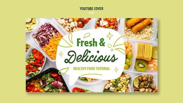 Free PSD healthy food youtube cover template