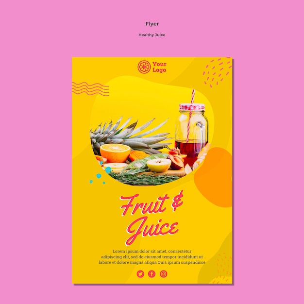 Free PSD healthy juice flyer template style