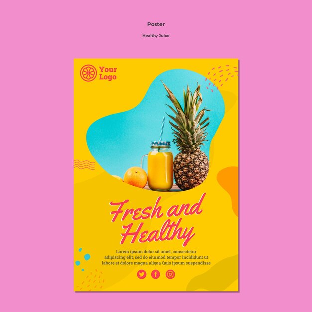Healthy juice poster template