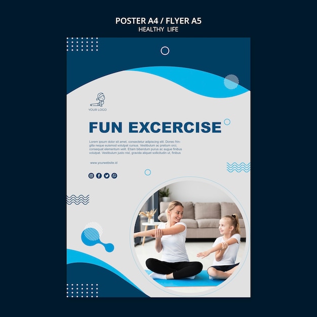 Healthy Life Concept Flyer Design Free PSD Template – Download for Free