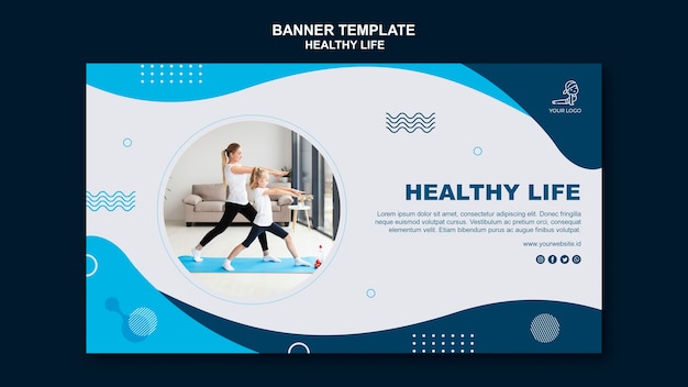 Healthy life concept horizontal banner