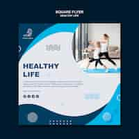 Free PSD healthy life concept square flyer style