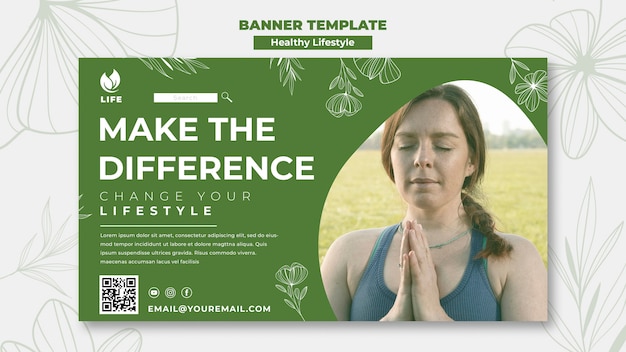 Free PSD healthy lifestyle banner design template