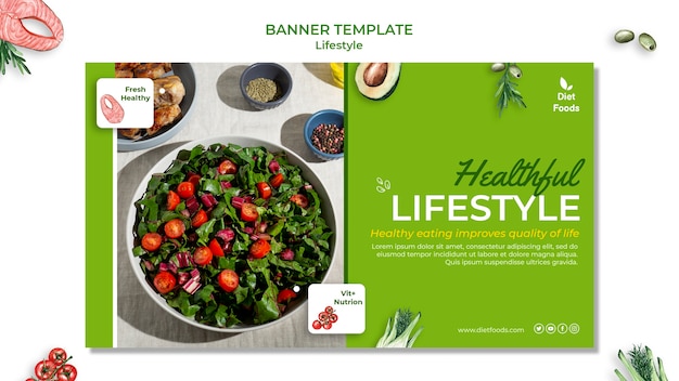 Free PSD healthy lifestyle banner design template