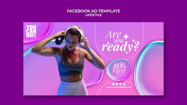 Healthy lifestyle facebook template