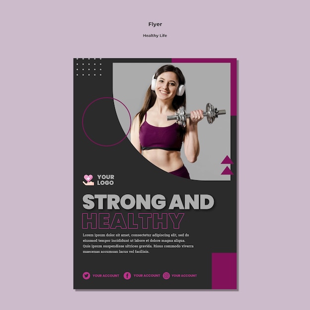 Free PSD healthy lifestyle flyer template