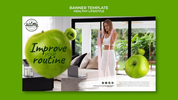 Free PSD healthy lifestyle horizontal banner