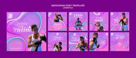 Free PSD healthy lifestyle instagram posts