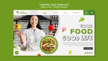 Free PSD healthy lifestyle landing page template