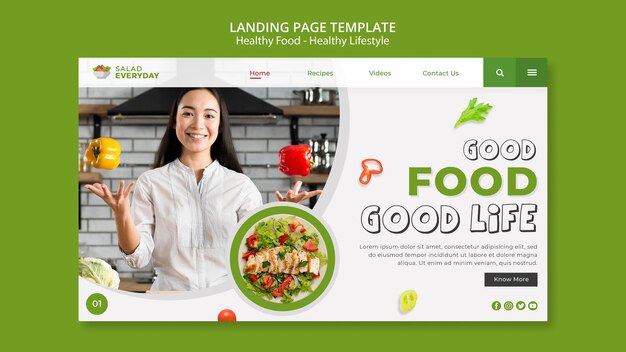 healthy lifestyle landing page template