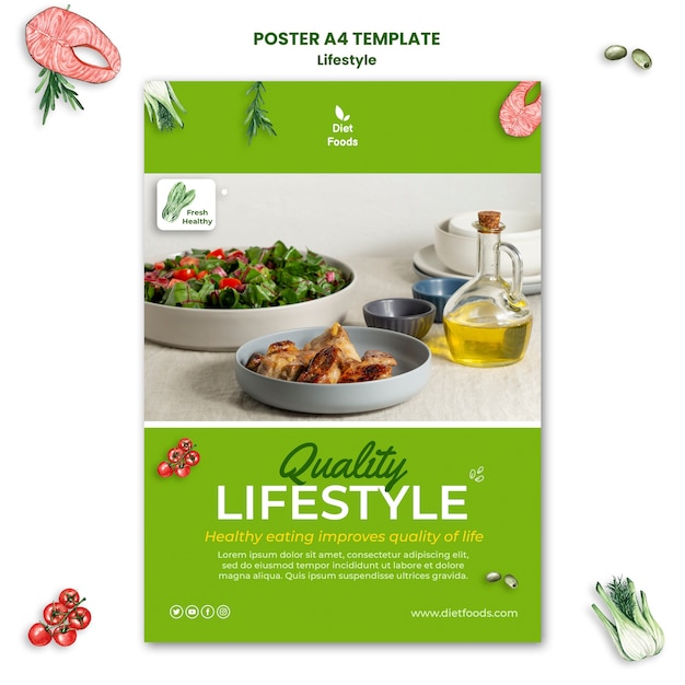 Free PSD healthy lifestyle poster design template