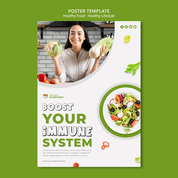 Free PSD healthy lifestyle poster template