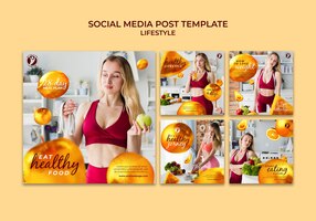 Healthy lifestyle social media post collection