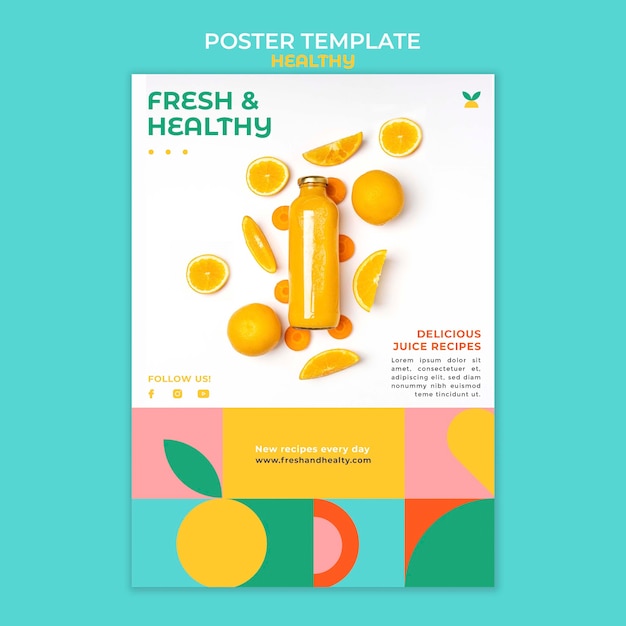 Free PSD healthy poster template