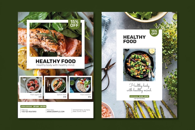 Free PSD healthy restaurant promotion template psd